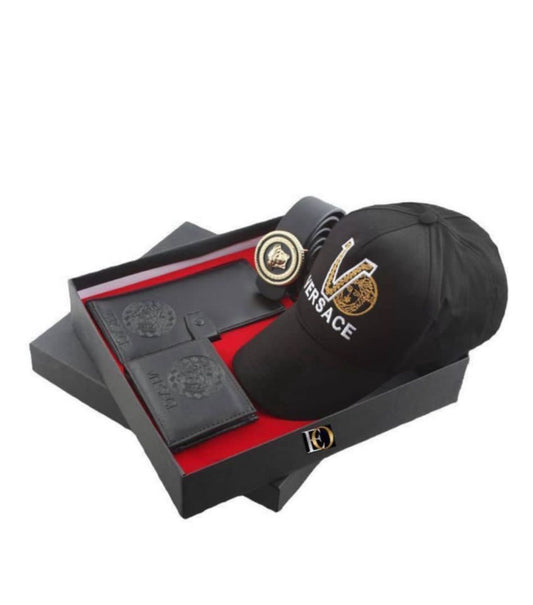 PACK Cinturon,Monedero,GORRA,Billetera. Versace